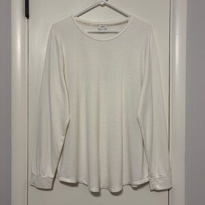 J. Crew Women's Long-Sleeve Super-Comfy Crewneck Tee Shirt Top XXL/2XL Cream